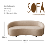 SOFÁ CURVO 3 PLAZAS