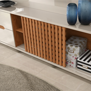 PANEL TV HOME BRISE OFF WHITE ALTO BRILLO/JEQUITIBA