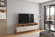 MUEBLE TV ELEGANCE 1.90m OFF WHITE/JEQUITIBA