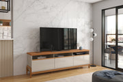 MUEBLE TV ELEGANCE 2.13m OFF WHITE/JEQUITIBA