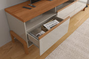 MUEBLE TV ELEGANCE 2.13m OFF WHITE/JEQUITIBA
