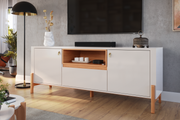MUEBLE TV GLISS - OFF WHITE ALTO BRILLO/JEQUITIBA