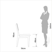 SILLA DE COMEDOR CON TELA - FREIJO / VERDE