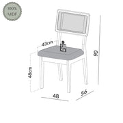 SILLA DE COMEDOR CON TELA - FREIJO / VERDE