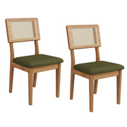 SILLA DE COMEDOR CON TELA - FREIJO / VERDE