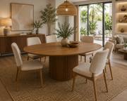 MESA LIVING OVALADA 1.80m - MADERA