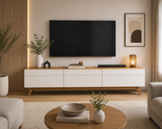 MUEBLE TV CLASSIC 3G 1.80m OFF WHITE / MADERA
