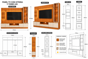 PANEL TV HOME ATENAS CON VITRINA Y TORRE