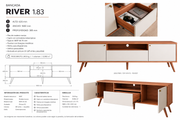 MUEBLE TV RIVER 1.83m - MADERA / OFF WHITE