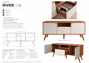 MUEBLE TV RIVER 1.36 - MADERA/OFF WHITE