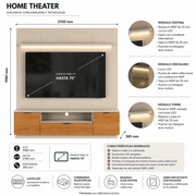 PANEL TV HOME MODULADO ATENAS OFF WHITE/JEQUITIBA