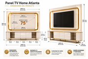 PANEL TV HOME ATLANTA 2.4m OFF WHITE/CREMA