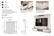 PANEL TV ATLAS 1.80m OFF+ RACK TV EVORA 1.80m OFF/JEQUITIBA