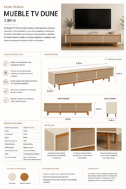 MUEBLE TV DUNE 1.80m OFF WHITE