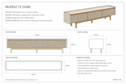 MUEBLE TV DUNE 2.20m OFF WHITE / MADERA