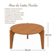 MESA CENTRO FLORIDA 55cm MADERA