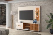 PANEL TV HOME BRISE OFF WHITE ALTO BRILLO/JEQUITIBA