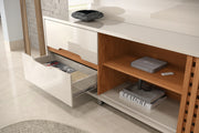 PANEL TV HOME BRISE OFF WHITE ALTO BRILLO/JEQUITIBA