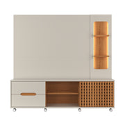 PANEL TV HOME BRISE OFF WHITE ALTO BRILLO/JEQUITIBA