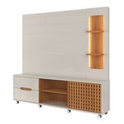 PANEL TV HOME BRISE OFF WHITE ALTO BRILLO/JEQUITIBA