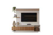 PANEL TV HOME ISTAMBUL OFF WHITE ALTO BRILLO/JEQUITIBA RIPADO