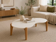 MESA CENTRO FLORIDA 1,05 BLANCO ALTO BRILLO/MADERA