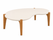 MESA CENTRO FLORIDA 1,05 BLANCO ALTO BRILLO/MADERA