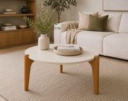 MESA CENTRO FLORIDA 0,55 BLANCO ALTO BRILLO /MADERA