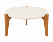 MESA CENTRO FLORIDA 0,55 BLANCO ALTO BRILLO /MADERA