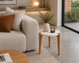 MESA LATERAL FLORIDA 50cm BLANCA / MADERA