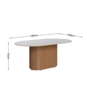 MESA LIVING 1.80m - OVALADA OFF WHITE / MADERA