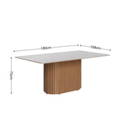 MESA LIVING 1.80m - RECTANGULAR OFF WHITE / MADERA