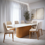 MESA LIVING 2.20m - RECTANGULAR OFF WHITE / MADERA