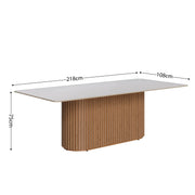MESA LIVING 2.20m - RECTANGULAR OFF WHITE / MADERA