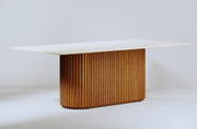 MESA LIVING 2.20m - RECTANGULAR OFF WHITE / MADERA