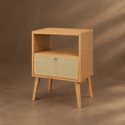 MESA DE LUZ C/01 CAJON - CARVALHO ROSE/ TELA SINTETICA