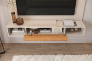 PANEL TV DENVER OFF WHITE ALTO BRILLO/JEQUITIBA