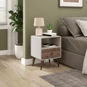MESA DE CABECEIRA - CURVE OFF WHITE/RUSTICO