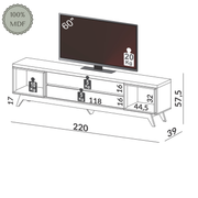 RACK TV ORIGEN  - OFF WHITE / FREIJO