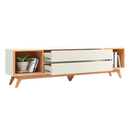 RACK TV ORIGEN  - OFF WHITE / FREIJO