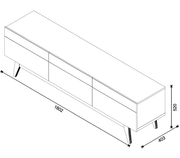 MUEBLE TV CLASSIC 3G 1.80m OFF WHITE / MADERA