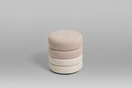 PUFF SALOMON BEIGE CLARO Y MARFIL JASPEADO