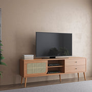 RACK TV OLMO - FREIJO / TELA NATURAL