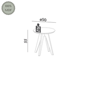 MESA LATERAL REDONDA 55CM