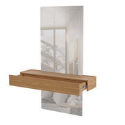 APARADOR FLOTANTE CON ESPEJO - FREIJO/OFF WHITE