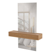 APARADOR FLOTANTE CON ESPEJO - FREIJO/OFF WHITE