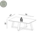 MESA DE CENTRO - OFF WHITE/FREIJO