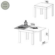 MESA EXTENSIBLE - FREIJO/OFF WHITE