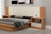 RESPALDO DE CAMA - OFF WHITE / FREIJO