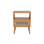 MESA DE LUZ 1 CAJON - FREIJO/TELA NATURAL